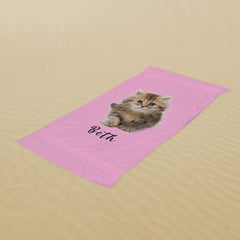 Lofaris Solid Color Custom Photo Pet Beach Towel