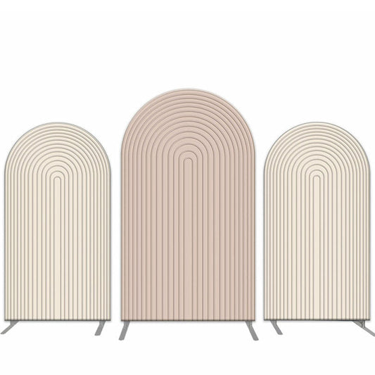 Lofaris Solid Nude And Pink Stripe Party Arch Backdrop Kit