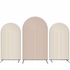 Lofaris Solid Nude And Pink Stripe Party Arch Backdrop Kit
