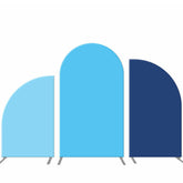 Lofaris Solid Sky And Navy Blue Theme Arch Backdrop Set
