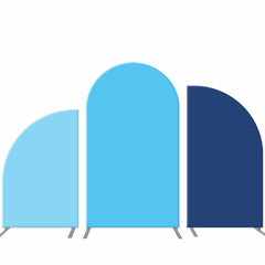 Lofaris Solid Sky And Navy Blue Theme Arch Backdrop Set