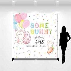 Lofaris Some Bunny Easter Egg Custom 1st Birthday Backdrop