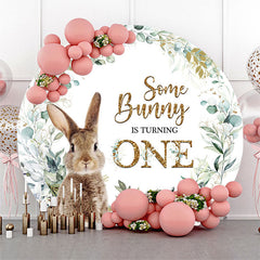 Lofaris Some Bunny Is Turning One Round Birthday Backdrop