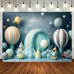 Lofaris Space Capsule Star Plant Balloons Birthday Backdrop