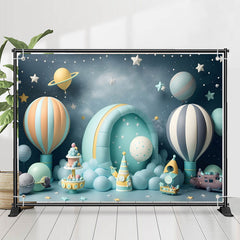 Lofaris Space Capsule Star Plant Balloons Birthday Backdrop