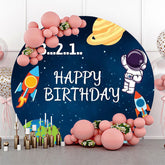 Lofaris Space Rocket Saturn Earth Circle Birthday Backdrop