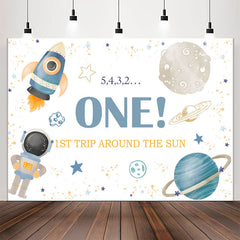Lofaris Space Star 1st Trip Around The Sun Birthday Backdrop