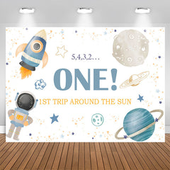 Lofaris Space Star 1st Trip Around The Sun Birthday Backdrop