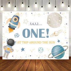Lofaris Space Star 1st Trip Around The Sun Birthday Backdrop