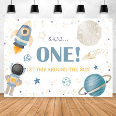 Lofaris Space Star 1st Trip Around The Sun Birthday Backdrop