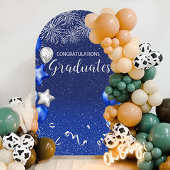 Lofaris Spark Blue Silver Balloons Graduation Arch Backdrop