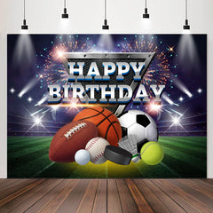 Lofaris Sparkle Arena Sports Happy Birthday Backdrop For Boy