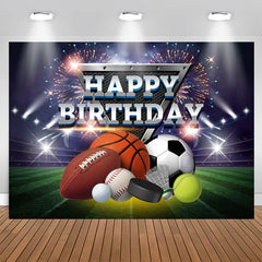 Lofaris Sparkle Arena Sports Happy Birthday Backdrop For Boy