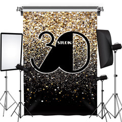 Lofaris Sparkle Gold Sequin Bokeh 30th Birthday Backdrop