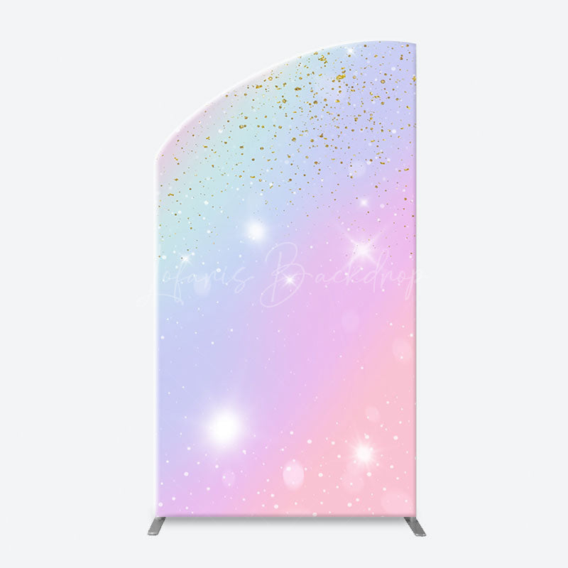 Lofaris Sparkle Rainbow Gold Glitter Arch Birthday Backdrop