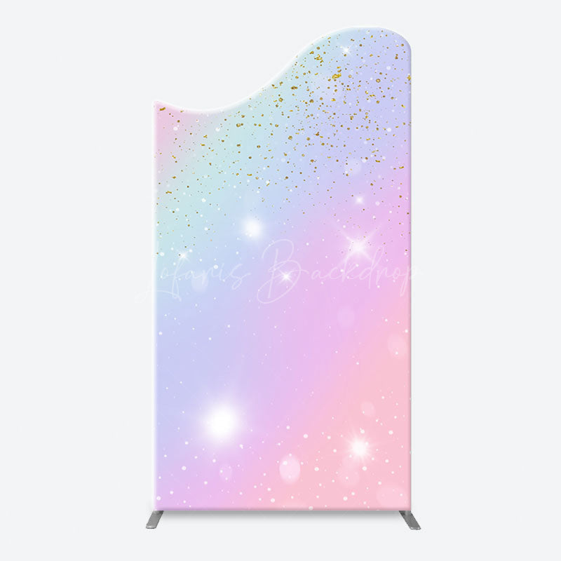Lofaris Sparkle Rainbow Gold Glitter Arch Birthday Backdrop