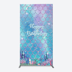 Lofaris Sparkle Scales Coral Mermaid Arch Birthday Backdrop
