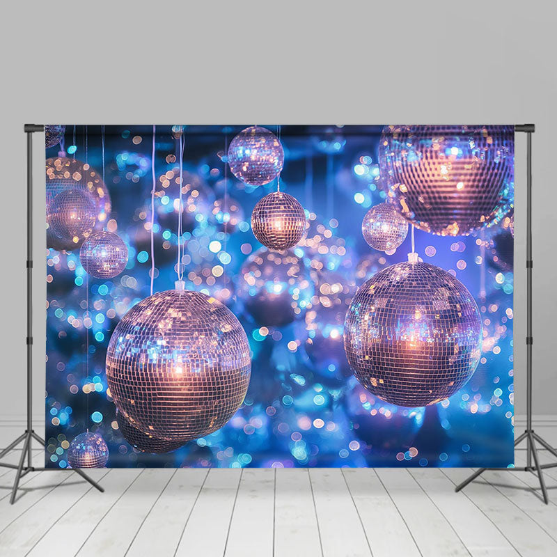 Lofaris Sparkling Balls Bokeh Light Blue Dance Backdrop