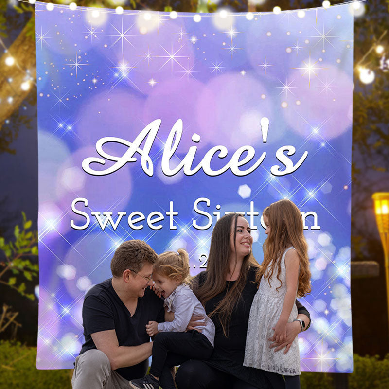 Lofaris Sparkling Bokeh Custom Sweet 16 Birthday Backdrop