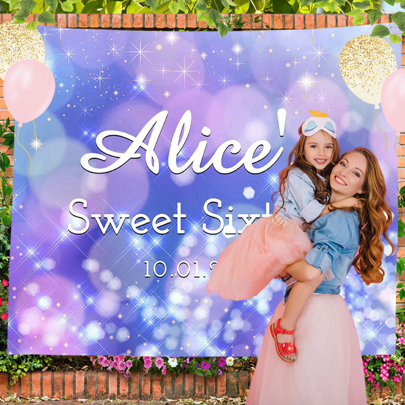 Lofaris Sparkling Bokeh Custom Sweet 16 Birthday Backdrop
