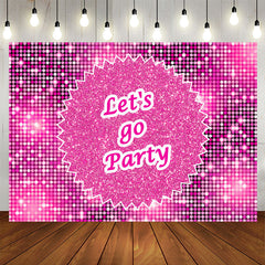 Lofaris Sparkling Sequin Pink Lets Go Party Backdrop For Girls
