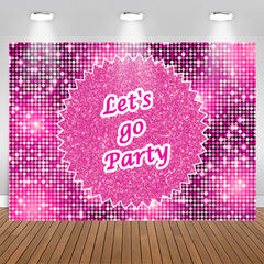 Lofaris Sparkling Sequin Pink Lets Go Party Backdrop For Girls