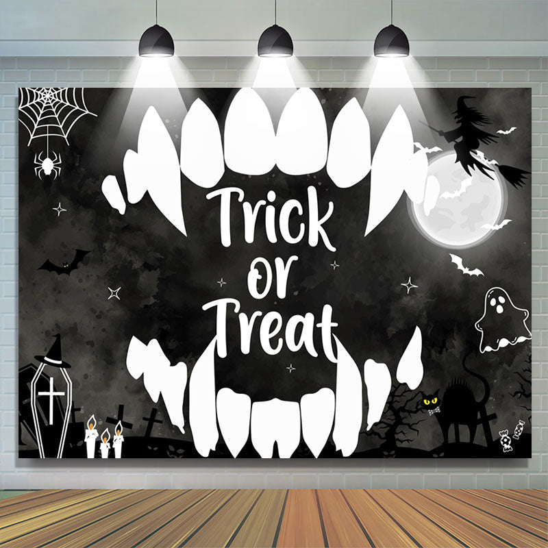 Lofaris Spider Trick Or Treat White Fangs Halloween Backdrop