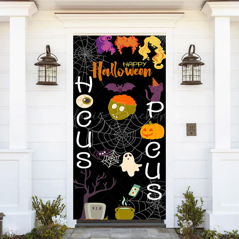 Lofaris Spider Wab Ghosts Witch Black Halloween Door Cover