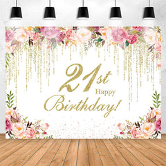 Lofaris Splashed Flower 21st Birthday Backdrop For Women