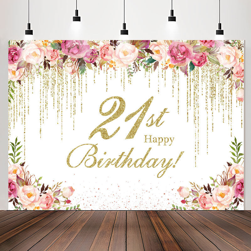 Lofaris Splashed Flower 21st Birthday Backdrop For Women