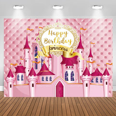 Lofaris Splendid Pink Fairy Castle Princess Birthday Backdrop