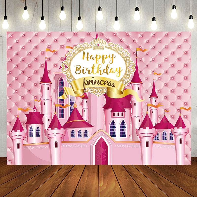 Lofaris Splendid Pink Fairy Castle Princess Birthday Backdrop