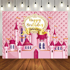 Lofaris Splendid Pink Fairy Castle Princess Birthday Backdrop