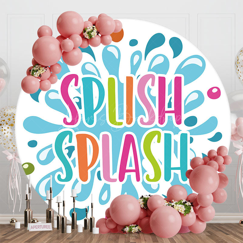 Lofaris Splish Splash Water Droplets Round Party Backdrop