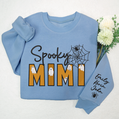 Lofaris Spooky Mimi Halloween Embroidered Custom Sweatshirt