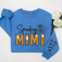 Lofaris Spooky Mimi Halloween Embroidered Custom Sweatshirt