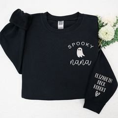 Lofaris Spooky Nana Kids Name Custom Halloween Sweatshirt