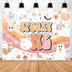 Lofaris Spooky Rainbow Floral 1st Birthday Backdrop For Girls