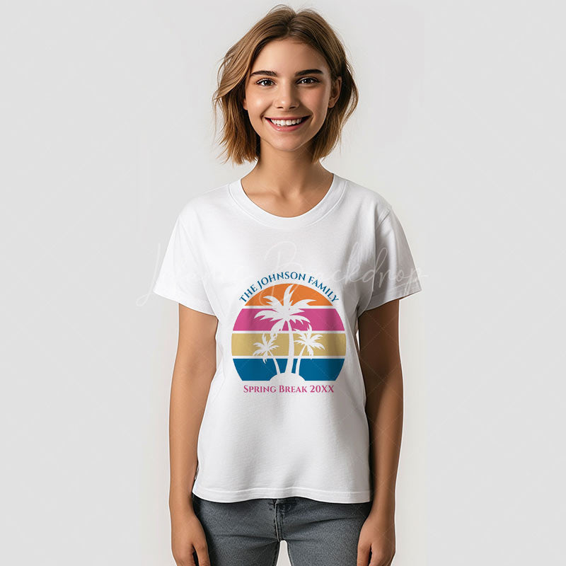 Lofaris Spring Break Trip Beach Sunset Cute Custom Girls TShirt