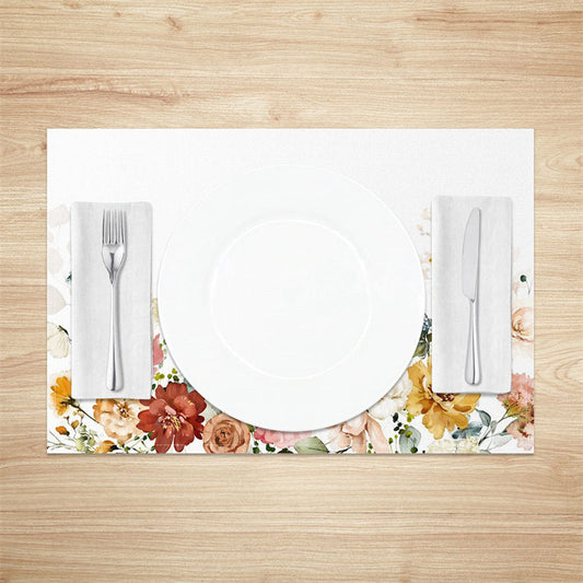 Lofaris Spring Colorful Blooming Flowers Set Of 4 Placemats