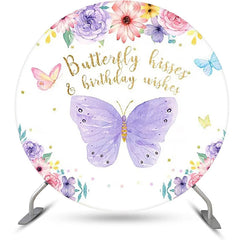 Lofaris Spring Floral Butterfly Round Backdrop For Birthday