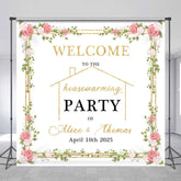 Lofaris Spring Floral Custom Name Housewarming Party Bakdrop