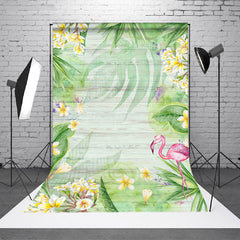 Lofaris Spring Floral Monstera Wooden Wall Photo Backdrop