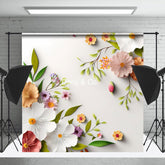 Lofaris Spring Fresh 3D Leaves Flowers Fine Art Backdrop