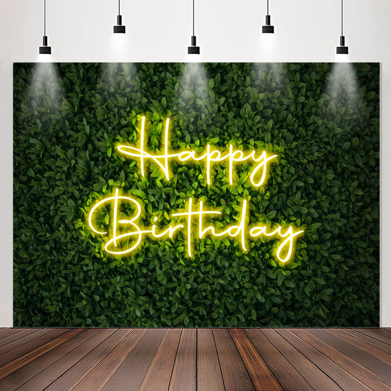 Lofaris Spring Green Leaves Bokeh Backdrop For Birthday Party