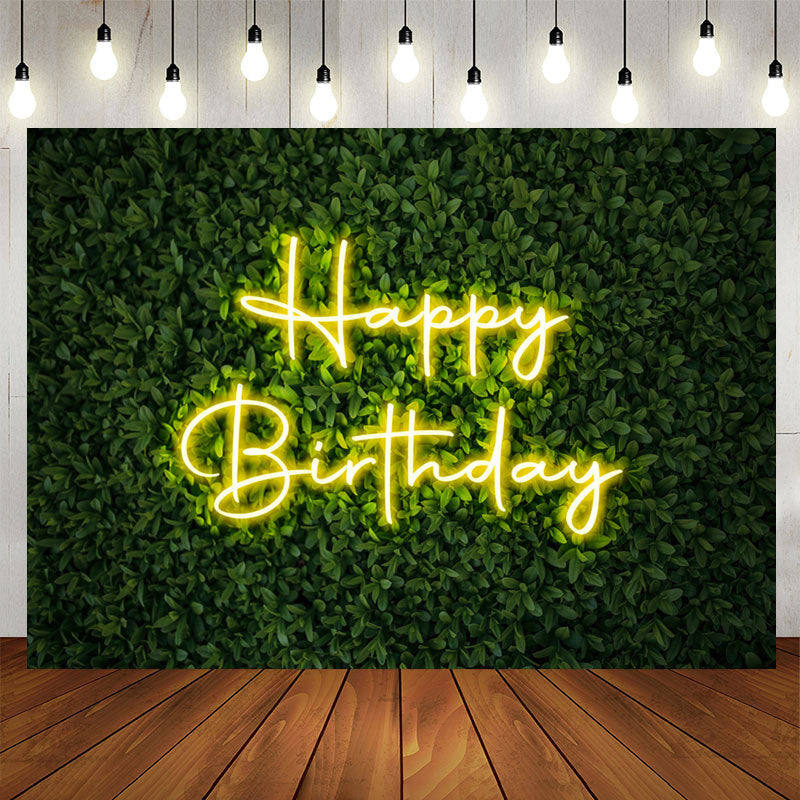 Lofaris Spring Green Leaves Bokeh Backdrop For Birthday Party