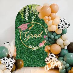 Lofaris Spring Greenery Floral Cap Gold Grad Arch Backdrop