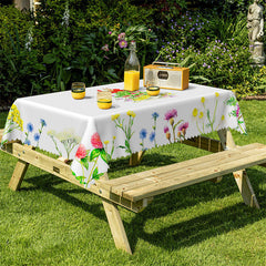 Lofaris Spring Multicolor Flowers Pastoral Picnic Tablecloth