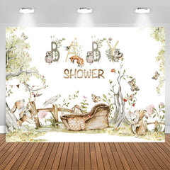 Lofaris Spring Tree Leaves Animals Floral Baby Shower Backdrop