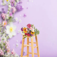 Lofaris Spring Various Floral Purple Wall Photo Backdrop